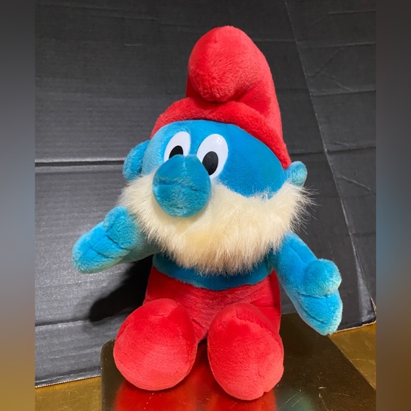 SMURF VTG 1996 PEYO PAPA MUSICAL SMURF PLUSH WORKS! PLAYS THEME SONG 12” SITTING - Picture 4 of 12